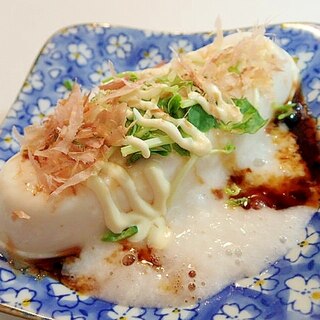 醤油マヨで　長芋と豆苗の冷奴